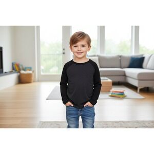 Splendid Little Boys  Charcoal Grey Raglan Long Sleeve T-Shirt  Size 5